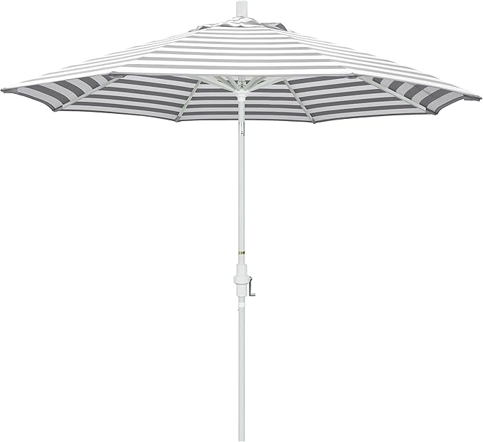 California Umbrella GSCU908170-F95 Golden State Series Patio Umbrella, Gray/White