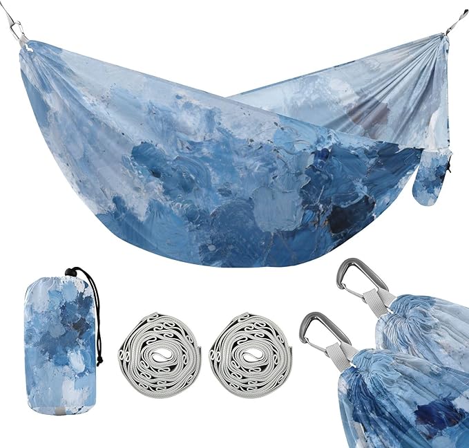 Abstract Art Splash Ink Blue Hammocks Hanging Hammock for Patio Backyard Lounge Base