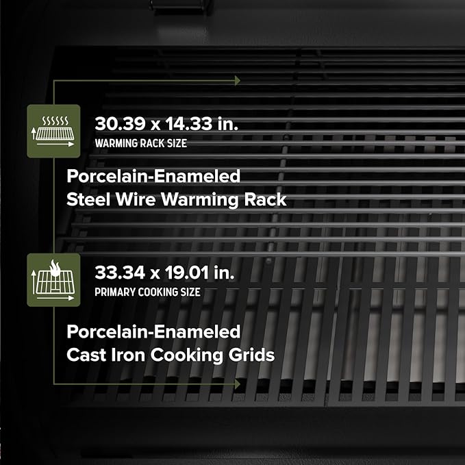 Oakford 1125 Pro Pellet Gril with 1069 SQ In Cooking Area, Cast Iron Grates, I-Site View Indicator, Heavy Duty Pellet Smoker Grill with Bluetooth Connectivity - 910-0513