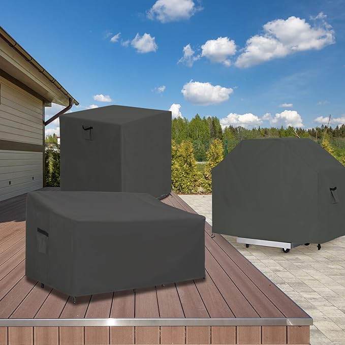 ABCCANOPY Sofa Cover Heavy Duty Sofa Cover Universal Sofa Cover Outdoor Furniture Sets Waterproof and Dustproof Protective Cover for Large Furniture 58x33x31x24 inches Grey