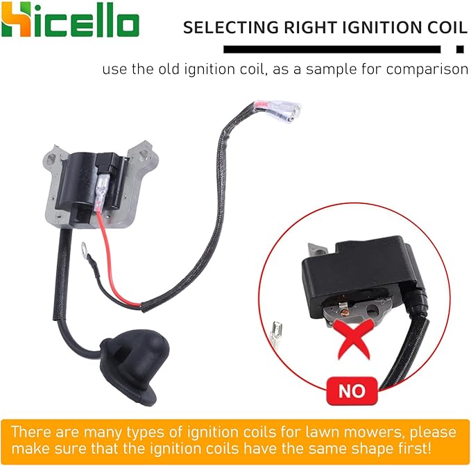 62mm Brush Cutter Ignition Coil, 43CC 49CC 52CC Strimmer Ignition Coil Module for 2-stroke Engine Grass Trimmer Multi Tool Tiller Cultivator Garden Machines