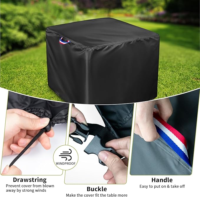 40 x 40 Patio Table Cover, 40 Inch Square Patio Table Cover for Outdoor Furniture Waterproof, Heavy Duty Protective Covers Fit Square Tabletop