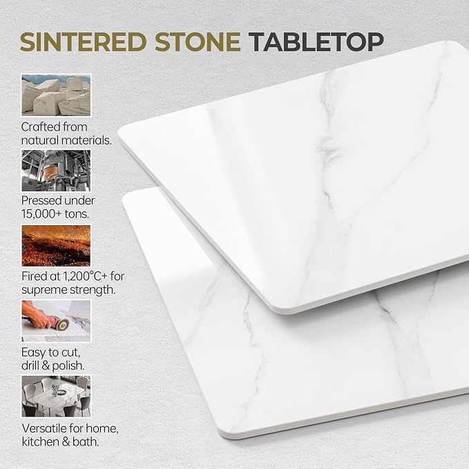 47.2" Square Table Top - White | Heat & Scratch Resistant Durable Tabletop for Dining, Indoor/Outdoor, Pub & Home Office - All-Weather Use