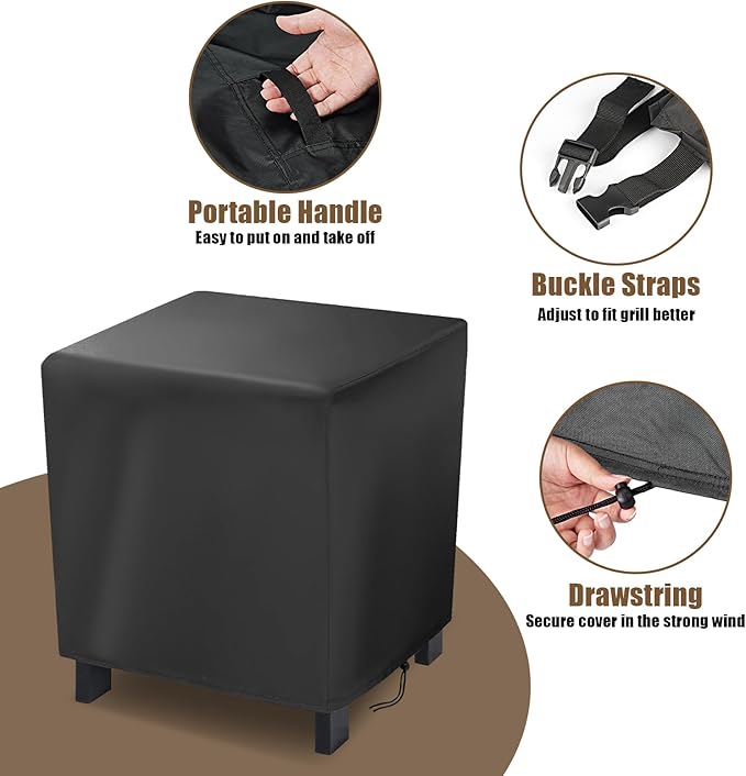 Outdoor Small Side Table Cover, 19 Inch Patio Small Side Table Cover for Outside,Waterproof Patio Furniture Covers, Heavy Duty Outdoor Furniture Covers- 19 x 15 X 18 Inch