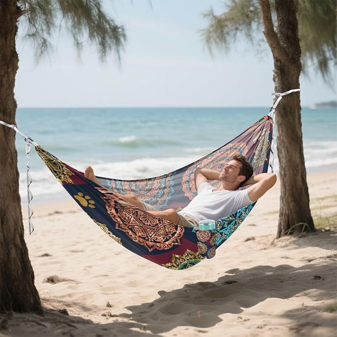 Mandala Pet Camping Hammock Fabric for Outside Patio Garden