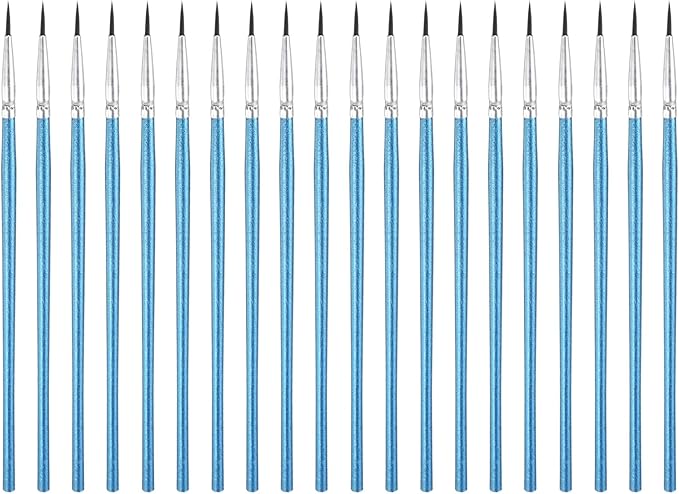 M METERXITY 20-Pack Pollinator Brush, 0.5inch/1.2cm Wooden Vegetable Pollinator Pen Manual Pollination Tool for Gardening/Greenhouse/Hydroponic Plants/Flowers [Blue]