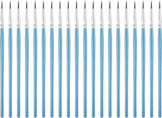 M METERXITY 20-Pack Pollinator Brush, 0.5inch/1.2cm Wooden Vegetable Pollinator Pen Manual Pollination Tool for Gardening/Greenhouse/Hydroponic Plants/Flowers [Blue]