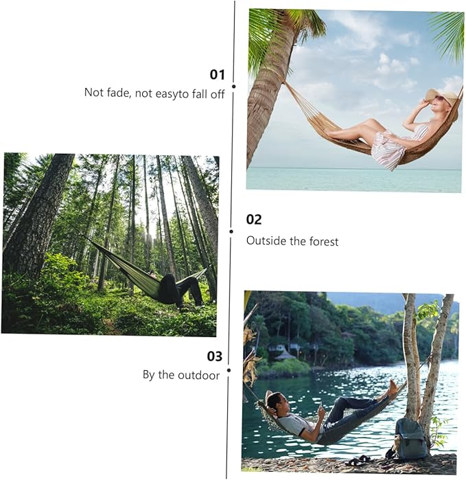 DECHOUS Single Person Rainbow Striped Hammock, Widened Cotton Canvas Leisure Swing for Travel and Outdoor Use, Anti-tip Design, Red Color, Suitable for Patio and Garden Relaxation