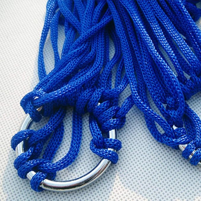 Rope Hammock Travel Camping Hammock Comfortable Hanging Nylon Mesh Sleeping Hanging Bed for Indoor Outdoor Hiking Garden