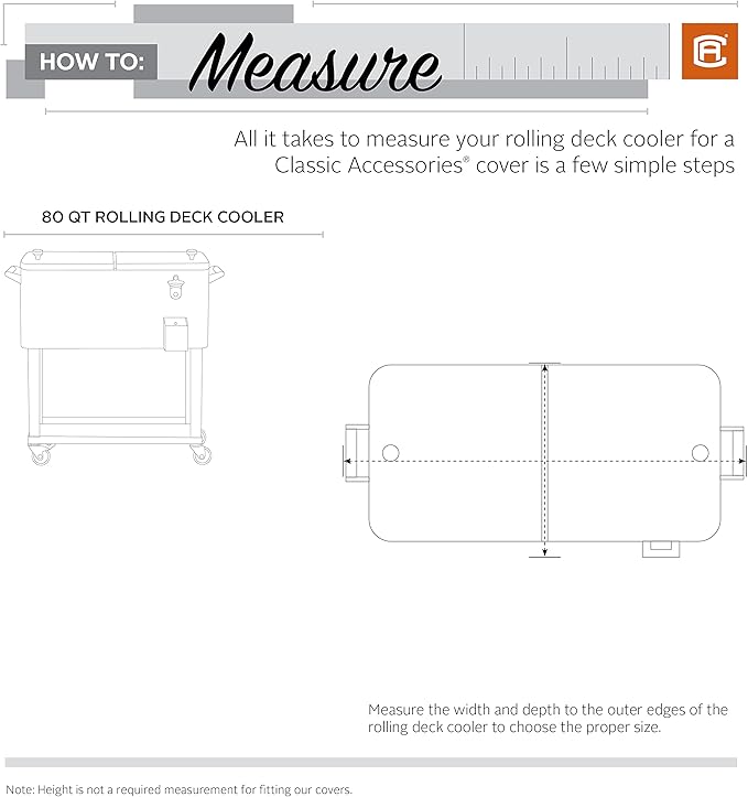 Classic Accessories Veranda Water-Resistant 80 Quart Patio Rolling Deck Cooler Cover, Patio Furniture Covers
