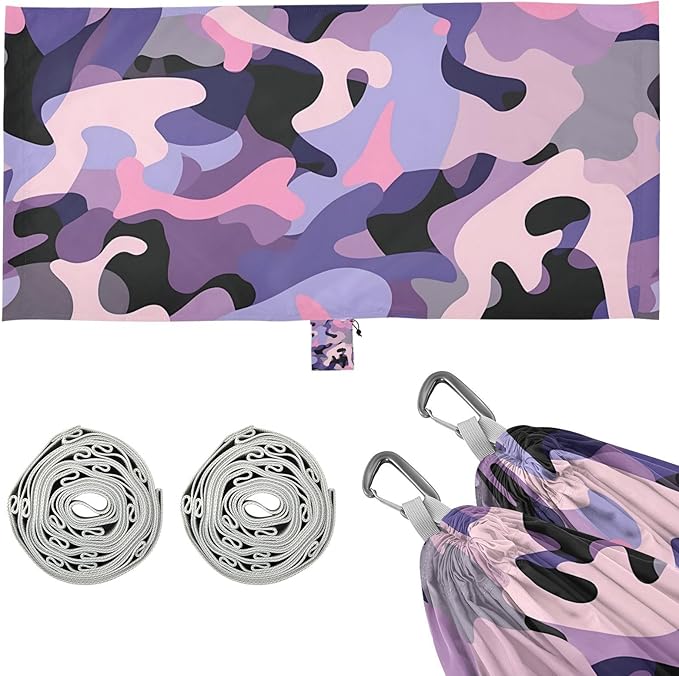 Camouflage Purple Pink 330lb Capacity Outdoor Hammocks Fabric Hammock for Outside Patio Backyard Poolside hamaca para adultos