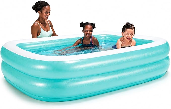 Bestway H2OGO! Blue Rectangular Inflatable Family Pool; 6 ft. 7 in. x 59 in. x 20 in.; Outdoor Recreational Activities