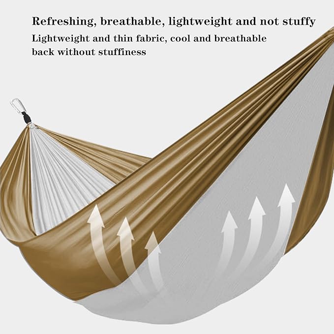 BNEI Double Hammock, Parachute Fabric, Easy to Carry, 270 * 140 cm, max. Weight 200 kg