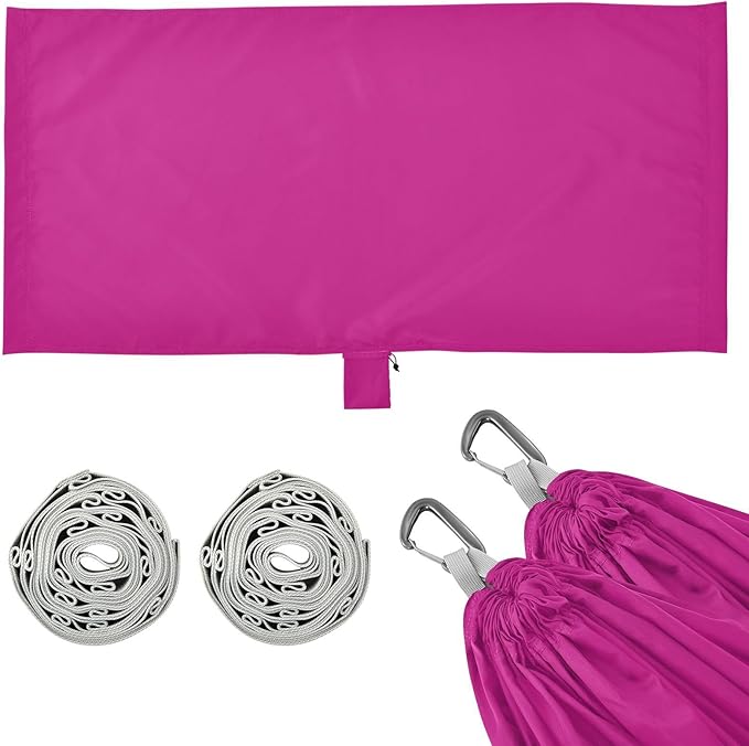 Medium Violet Red Solid Color Pure Plain Purple 330lb Capacity Camping Hammocks with Hanging Rope Swing Hammock for Indoor Outdoor Patio Base para hamacas