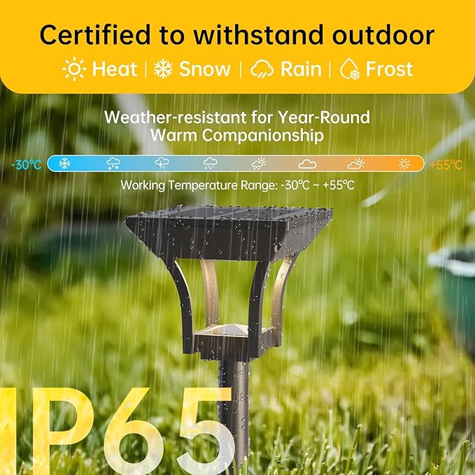 Solar Pathway Lights Outdoor, IP65 Waterproof Bright Solar Outdoor Lights, LED Solar Garden Lights Landscape Lighting for Walkway Lawn Patio Backyard (6 Pack, Warm & Cold White)
