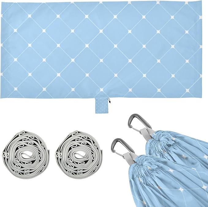 Blue and White Check 330lb Capacity Hammocks Fabric Hammock for Camping Travel Accessories hamacas para adultos con soporte