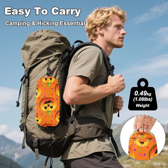 Hammocks for Outside Jack-o-Lanterns Camping Hammock Portable Hammocks with Tree Straps and Carry Bag Camping Accessories for Hiking Beach Outdoor
