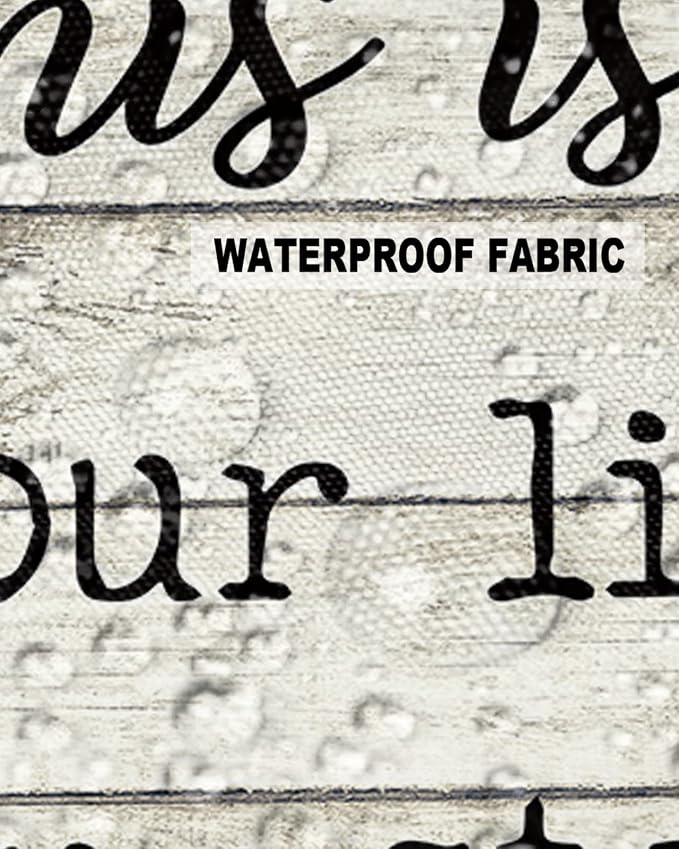 Outdoor Waterproof Pillow Covers for Patio Furniture Farmhouse Style Decorative Throw Pillow Cover Funny Quote Wood Grain Pillowcases Set of 2 Cushion Case for Sofa Couch Chair Home Decor 24x24 inch