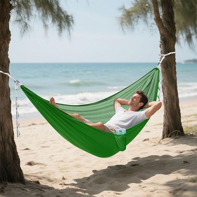 Dark Green Solid Color Pure Plain 330lb Capacity Outdoor Hammock Swing Hammock for Indoor Outdoor Patio hamaca para adultos