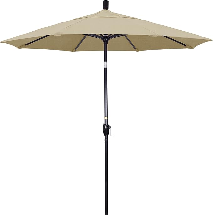 California Umbrella 7.5' Round Aluminum Market Umbrella, Crank Lift