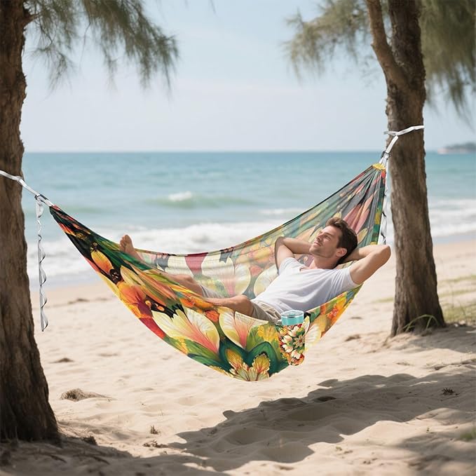 Boho Mandala Flowers Colorful 330lb Capacity Hammocks with Hanging Rope Backyard Hammock for Indoor Outdoor Patio soporte para hamacas para adultos