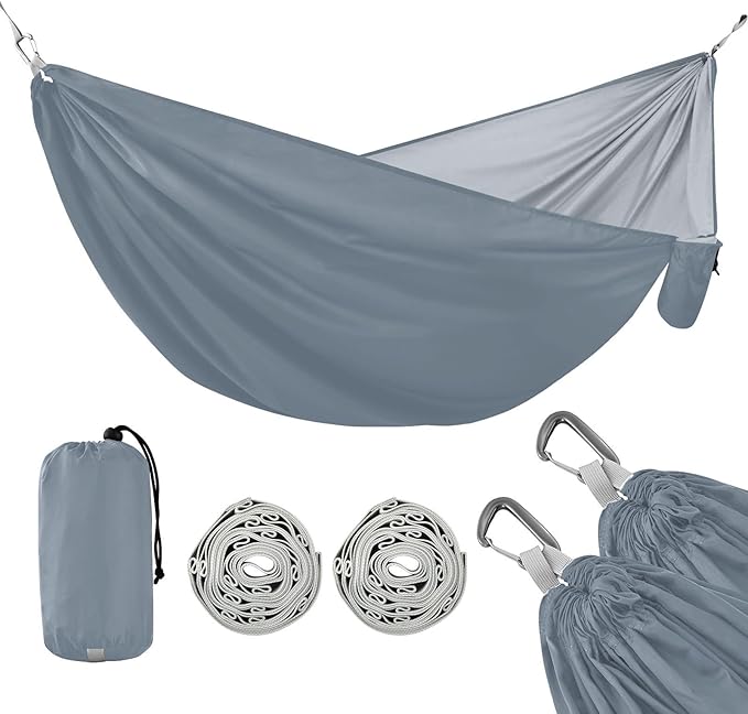 Slate Gray Solid Color Pure Plain 330lb Capacity Outdoor Hammocks Tree Hammock for Outside Camping Essentials hamaca con Base para adultos