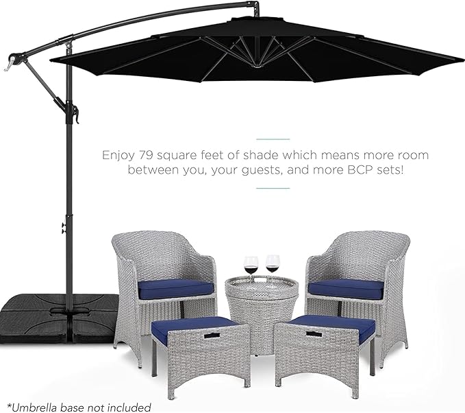9ft Patio Umbrella Replacement Canopy for 8 Rib, Outdoor Table Market Yard Umbrella Replacement Top Cover (Canopy Only),Black