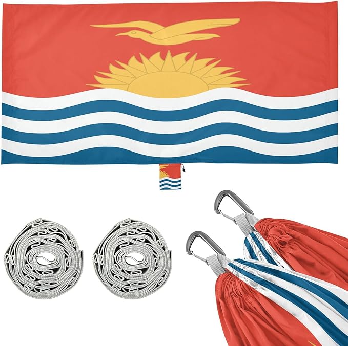 National Flag of Kiribati Hammocks with Portabl Carry Bag Backyard Hammock for Indoor Outdoor Patio