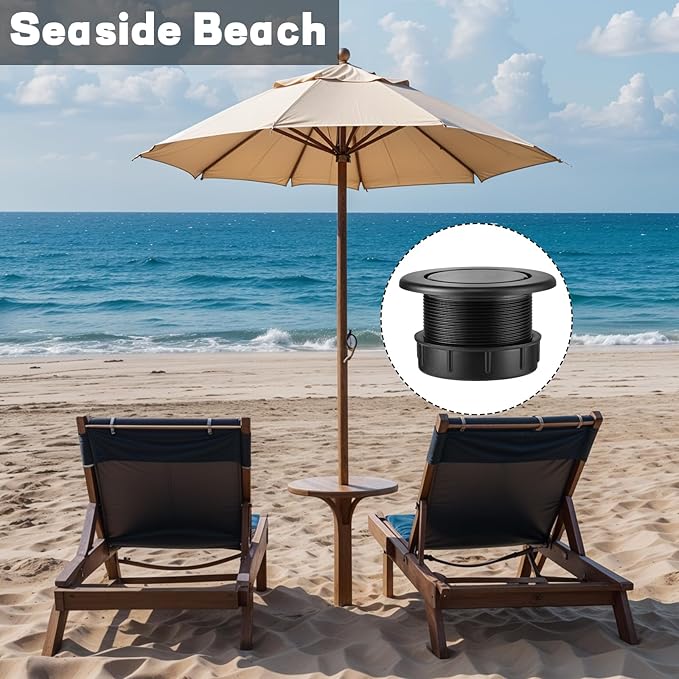 Prudiut Patio Table Umbrella Hole Ring Plug Cap Set, Outdoor Parasol Table Hole Cover Insert Thicker Patio Table Hole Plug Ring for Outdoor, Patio, Yard, Garden, Camping, Pool