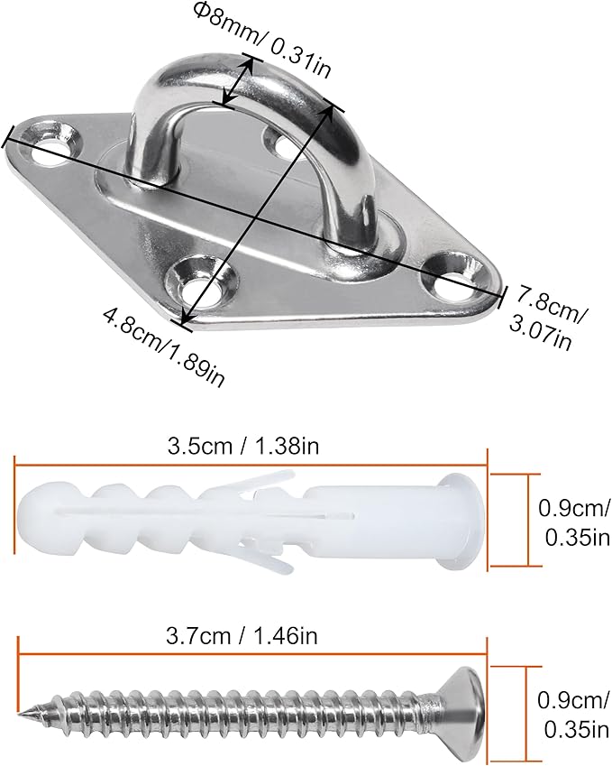 1000 lb Capacity Heavy Duty Hammock Hanging kit 2Pcs Swing Hanger Porch Swing Hanging Kit for Hammock Stand, Swing Chair, Yoga Hammock Hardware