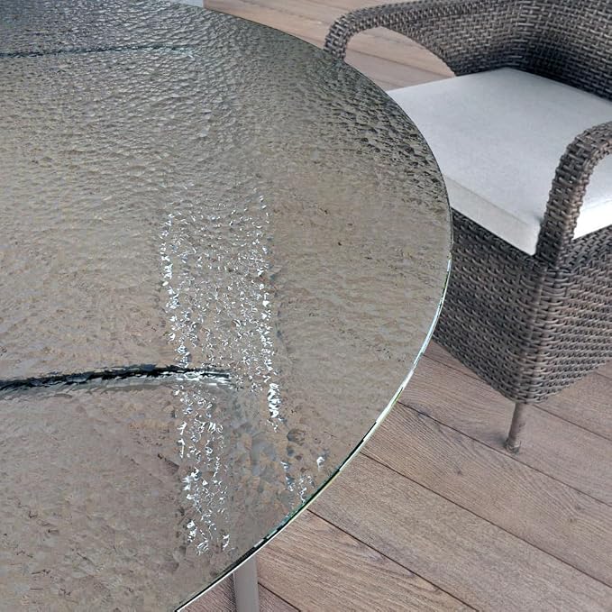 Royalty 60" Inch Round Tempered Glass Table Top – Clear Table Top Glass – Useful for Replacement, Tabletop Protector, Patio, Dining, Coffee, Desks -1/4" Aqualite Polished Edge