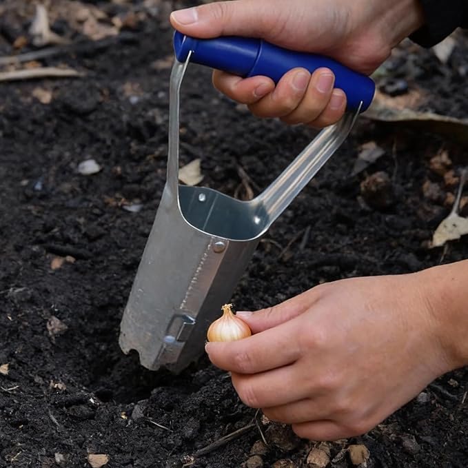 Bulb Planter Tool, Bulb Planter with Depth Markers and Bend Free for Planting Bulbs and Digging, Designed Automatic Soil Releasing Seed for Tulips, Dahlias, Daffodils
