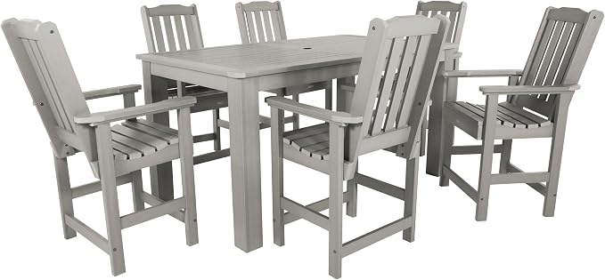 highwood Lehigh 7pc Counter Height Patio Dining Set 72" x 42", Harbor Gray