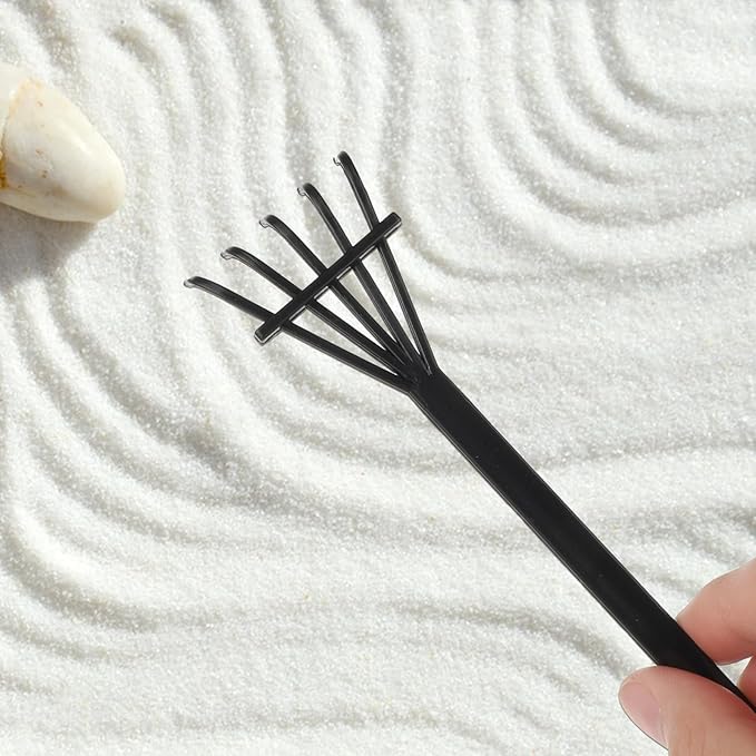 6 Pcs Mini Zen Garden Rake Tools, Sand Zen Garden Accessories Plastic Desktop Zen Gardening Kit Meditation Accessories for Home Office Desk Gift Decoration