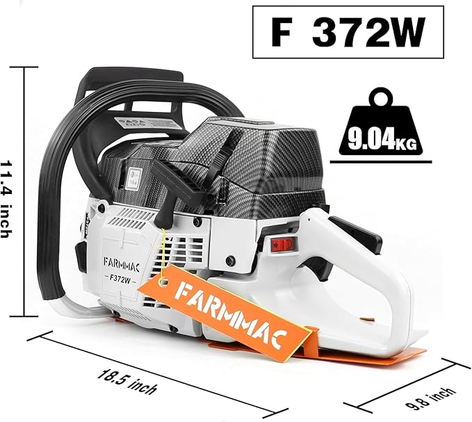 372W 71cc Gas Chainsaw with 28 Inch Solid Bar Motosierra De Gasoline Powered Chain Saw 2-Cycle 4.1KW 5.5HP for Professional Logging Work All Parts Compatible with Husqvarna 372X