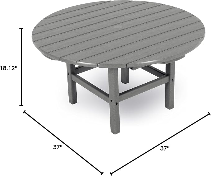 Ivy Terrace™ Round 37" Conversation Table in Slate Grey