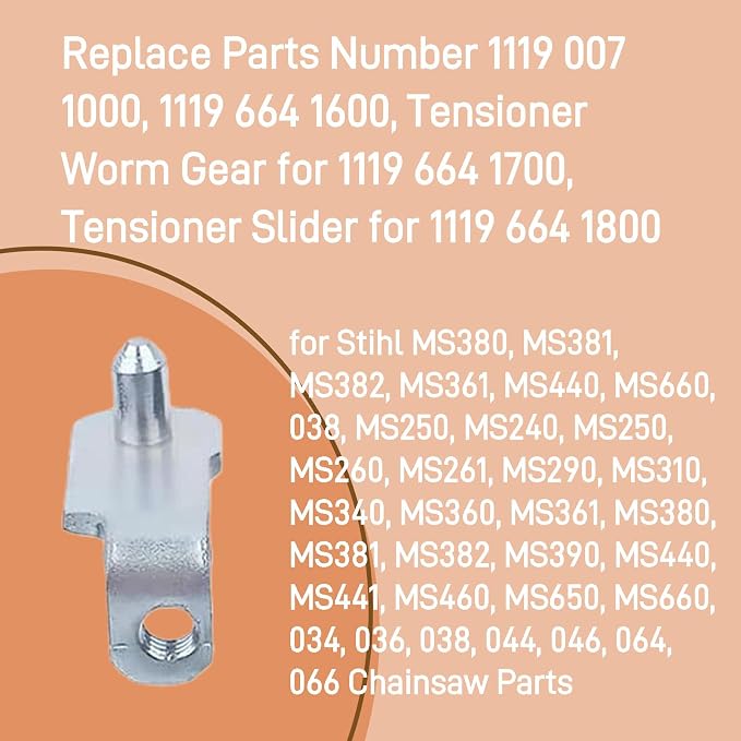8PCS Chainsaw Bar Tensioner Adjuster Kit for Stihl MS380 MS381 MS382 MS361 MS440 MS660 038 MS250, Chain Adjustment Screw Gear Repair Parts