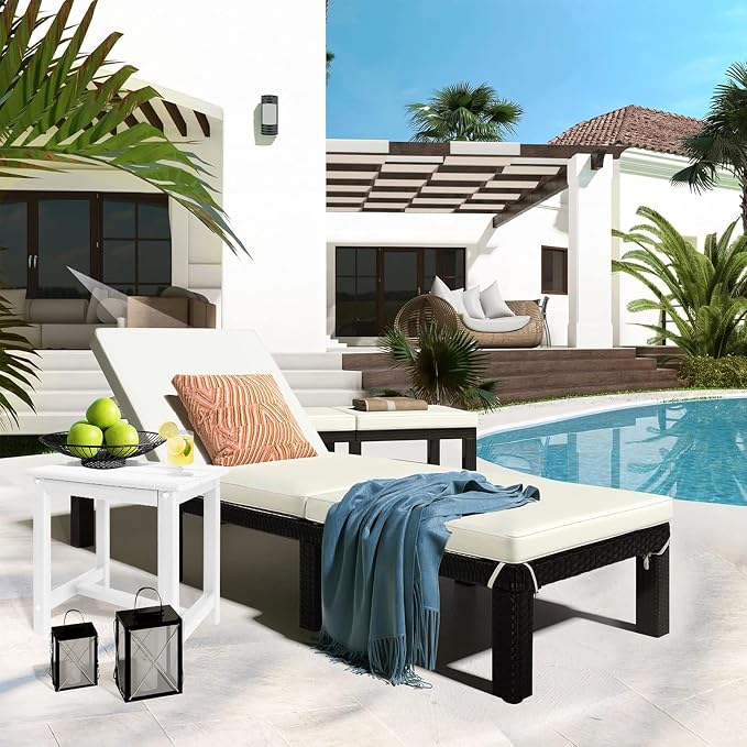 GARDENSTAR Adirondack Square Side Table,one-Tier Outdoor end Table, Patio Side Table for Pool,Porch,Backyard,Relaxing Companion (White)
