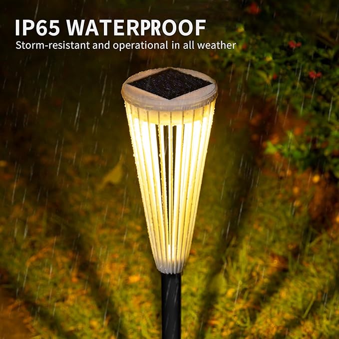 Hollow Solar Garden Lights Outdoor Landscape Courtyard Atmosphere Decorative Ground-Mounted Lawn Lights Solar Pathway Lights 2 Pack