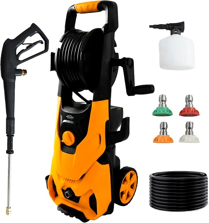 HoldwellS 2026 New P*ressure Washer 5000 MAX PSI, P*ower Cleaner with Hose Reel, 4 Quick Connect N*ozzles, 33FT Hose & Filter & F*OAM C*annon for Cars/Home/Fences/Driveways