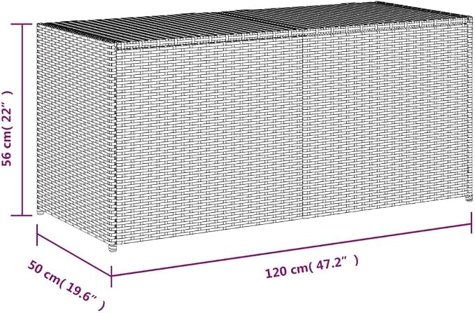 Outdoor Storage Box Poly Rattan Garden Deck Chest with Zipped Liner and Gas Lift Mechanism for Patio Furniture Cushions and Pillows Large Wicker Trunk in Various (120 x 50 x 56 cm)