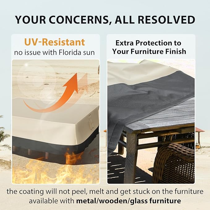 Patio Furniture Covers Waterproof Heavy Duty, 136"x84"x28" Extra Large Outdoor Dining Table and Chair Covers/ Waterproof UV Snow Resistant/ General Purpose Outside Sectional Sofa Set Covers