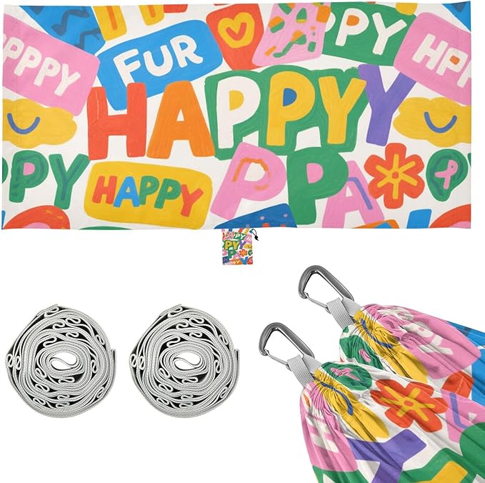 Colorful Cartoon Happy Decor 330lb Capacity Hammocks for Camping with Portabl Carry Bag Rope Hammock for Camping Travel Accessories hamacas para Patio