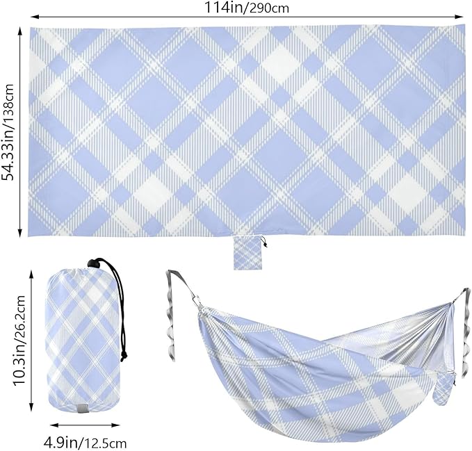 Blue Striped Mesh 330lb Capacity Camping Hammocks with Hanging Rope Indoor Hammock for Indoor Outdoor Patio hamaca para adultos