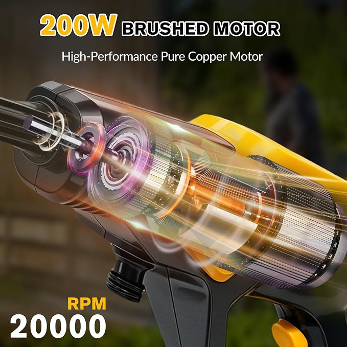Cordless Pressure Washer, 1450 PSI Handheld Pressure Washer with 6-in-1 Nozzle, Battery Powered Pressure Washer, Portable Power Washer Cleaning Tool for for Car Wash, Garden, Patio, Home