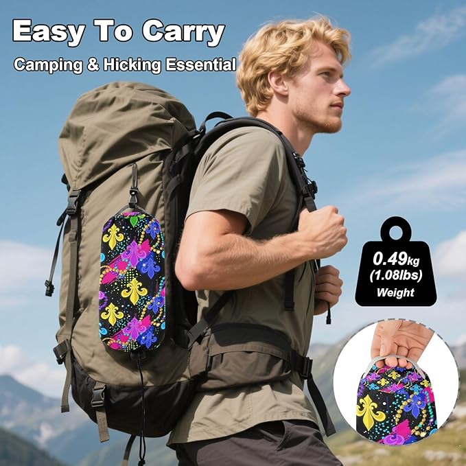 Hammocks for Outside Mardi Gras Elements Camping Hammock Portable Hammocks with Tree Straps and Carry Bag Camping Accessories for Hiking Beach Outdoor