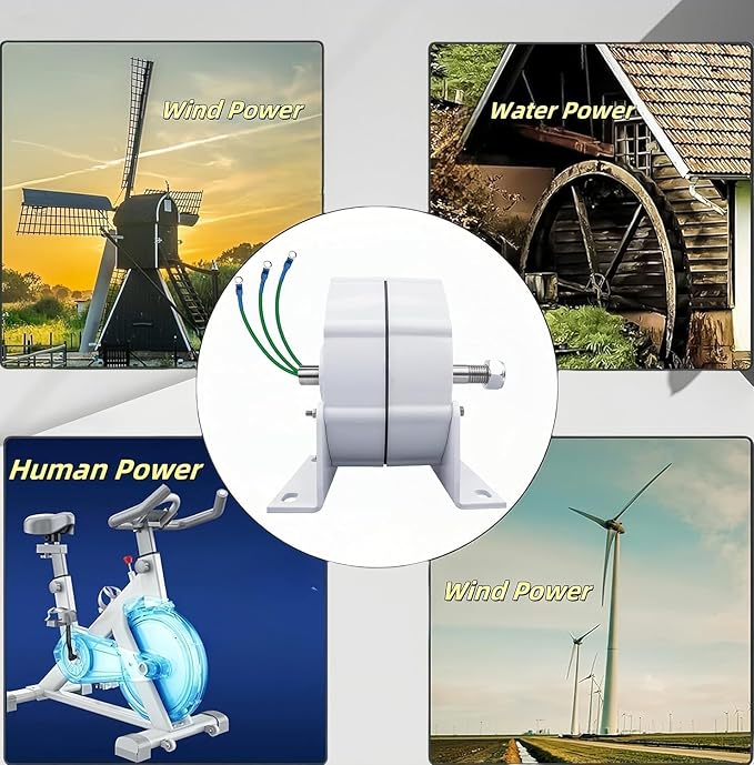 12000W low rpm permanent magnet generator, 3 Phase Gearless Permanent Magnet AC Alternator Water Wind Turbine Generator With Rectifier,Wind turbine with rectifier (110 Volts)