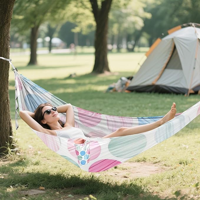 Pink Blue Regular Circle 330lb Capacity Hammocks for Camping with Tree Straps Indoor Hammock for Camping Travel Accessories Base para hamaca