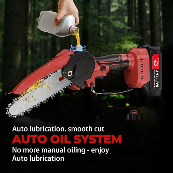 2-in-1 Cordless Pole Saw & Mini Chainsaw, 6-Inch Battery Powered Tree Trimmer with 4.4ft Extension Pole, 2 Batteries | Safe High Branch Pruning for Homeowners