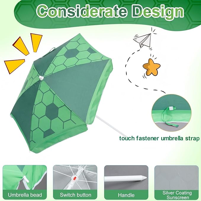 Dansydaisy Beach Umbrella for Water Table, Picnic Table Shade, 47 Inch Replacement Portable Outdoor Umbrella, UV Protection for Sand Play Camping Patio Garden, Tables Not Included